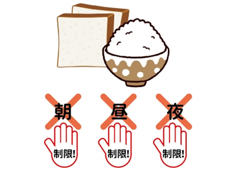 朝昼夜の食事で糖質摂取量を制限
