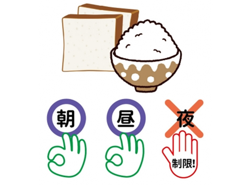 夜の食事で糖質摂取量を制限