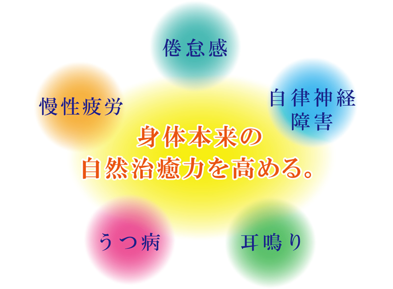 体の自然治癒力を高める(倦怠感・自律神経障害・耳鳴り・うつ病・慢性疲労)